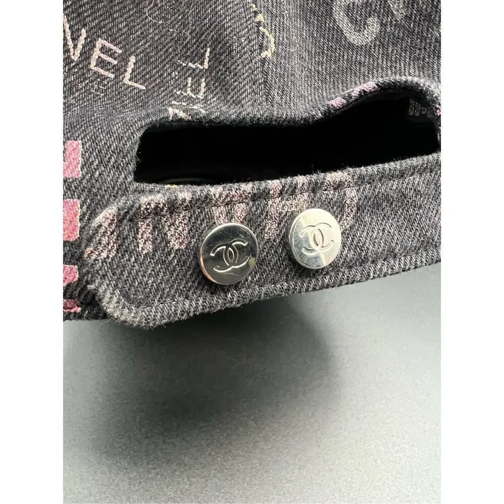 Chanel CC 22P dark denim logo all over cap